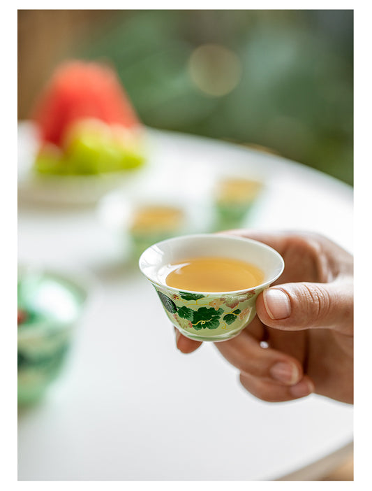 Outdoor portable travel tea set, creative ceramic fruit lid bowl, Kuaike cup, Kung Fu tea set