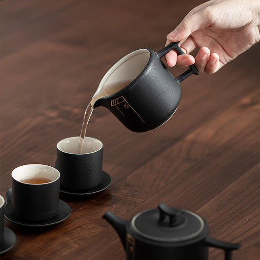 Office and Home Teapot Tea Cup Set Black Pottery Kung Fu Tea Set Gift Box Set