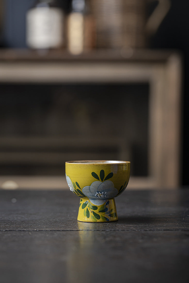 Handmade rough pottery master cup underglaze color hand-painted tea cup single cup household kung fu tea set