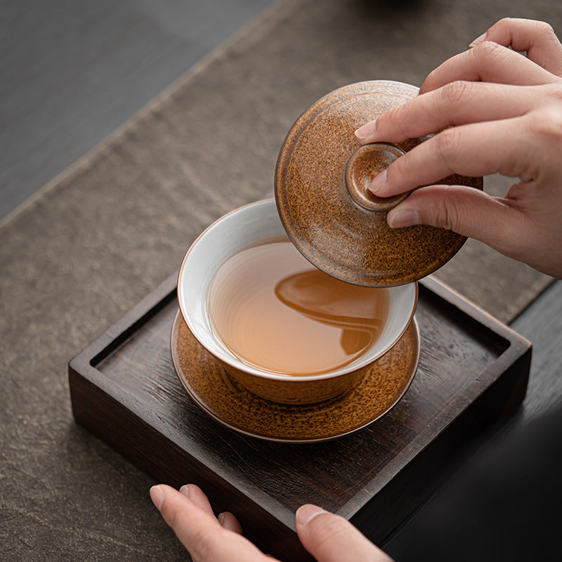 Antique kiln turned ceramic tea set, retro kung fu tea set, teapot, teacup, office reception set