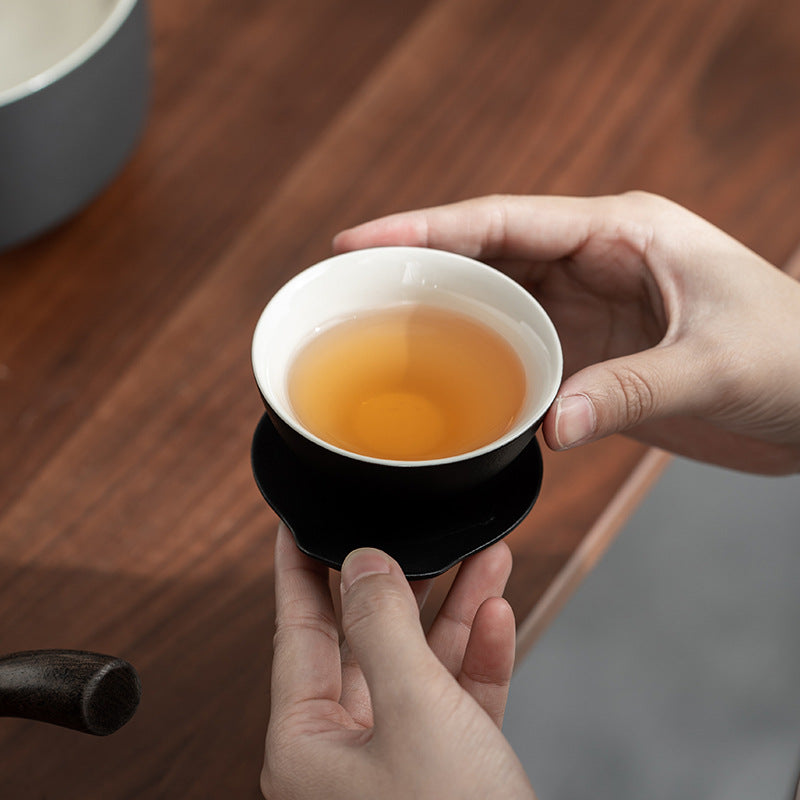 Office and Home Teapot Tea Cup Set Black Pottery Kung Fu Tea Set Gift Box Set