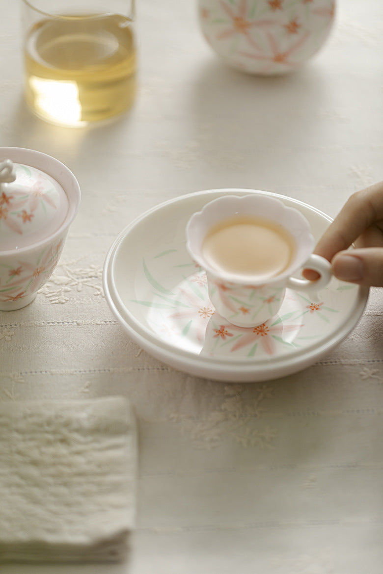 Ceramic pot bearing creative hand-painted flower dry bubble dish water storage tea table household fruit dish Dim sum dish tea ceremony accessories