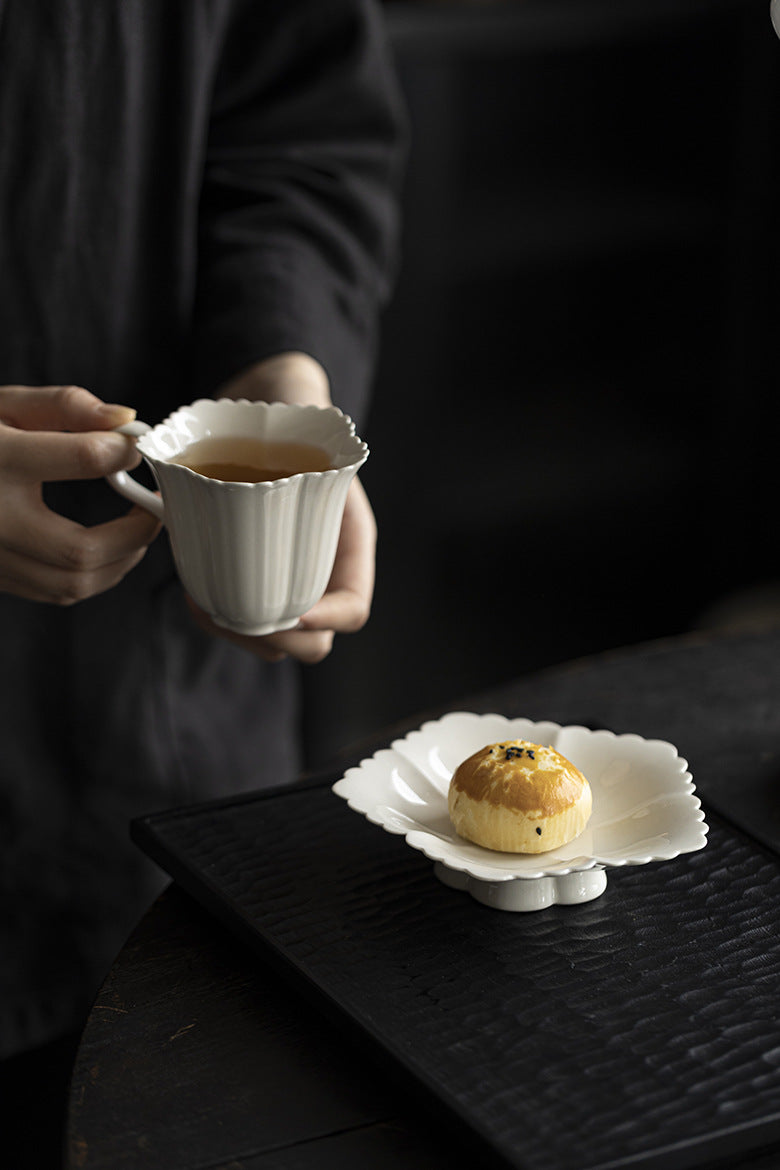 Vintage coffee cup set with grass and ash glaze, high-end handmade ceramic cup set, office coffee cup set